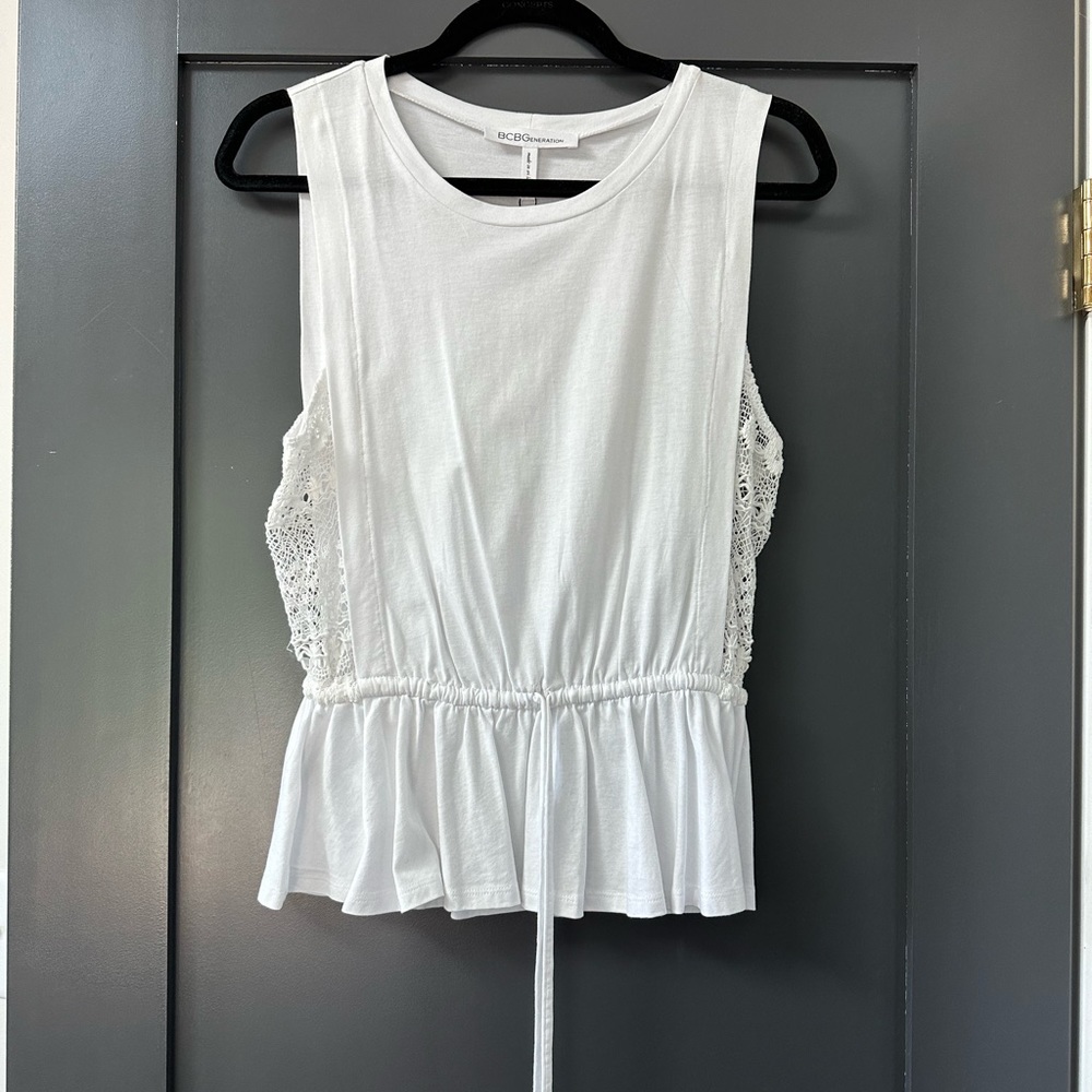 BCBGeneration Tank Top with Lace Sides